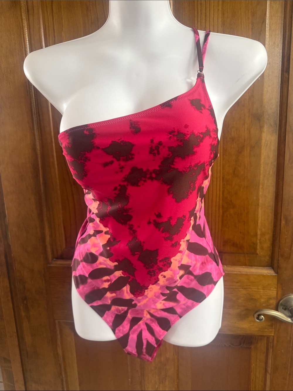 Aerie Pink and Brown One Piece Swimsuit with Spaghetti Straps